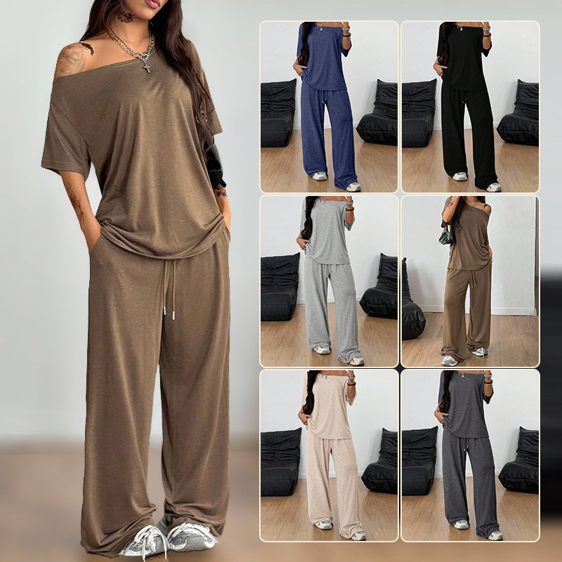 🍁Conjunto de lino de dos piezas para mujer, top de manga larga combinado con pantalón, casual, elegante y cómodo.
