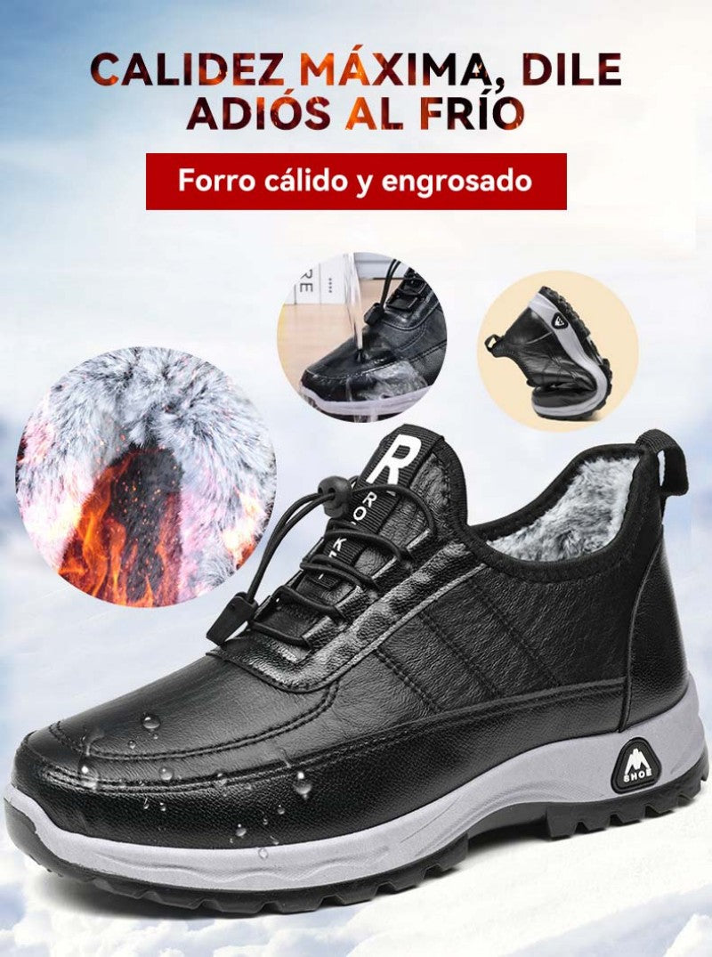 👟【39-44】Zapatillas de hombre, forro de algodón suave, suela blanda, impermeable y antideslizante