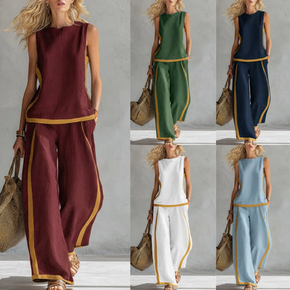 💃💛Novi ljetni dolasci! 😍Elegantno žensko odijelo bez rukava, širokog kroja, visoke kvalitete za ljeto. Jednostavno, jednobojno odijelo širokog kroja koje odiše opuštenim i ležernim stilom.
