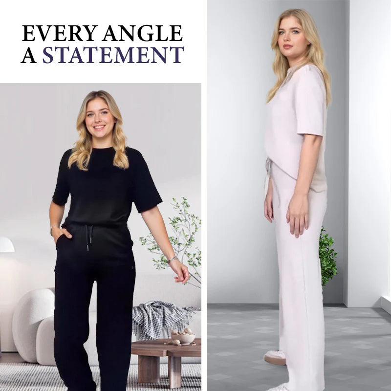 ✨Trendovi stila 2026.✨ Ženski elegantni dvodijelni set od gornjeg dijela i odgovarajućih hlača - ležerna i elegantna za svakodnevnu upotrebu