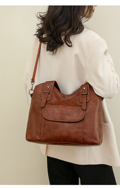 Περιορισμένη προσφορά 45% 📢👜 Νέα γυναικεία τσάντα ώμου από γνήσιο δέρμα, casual στυλ, μεγάλη χωρητικότητα✨ Μοντέρνα και εύκολα συνδυαζόμενη✨