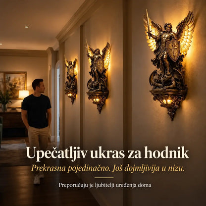 🕊️ Zidna svjetiljka sv. Mihaela – prekrasan anđeoski ukras i posebno osvjetljenje doma