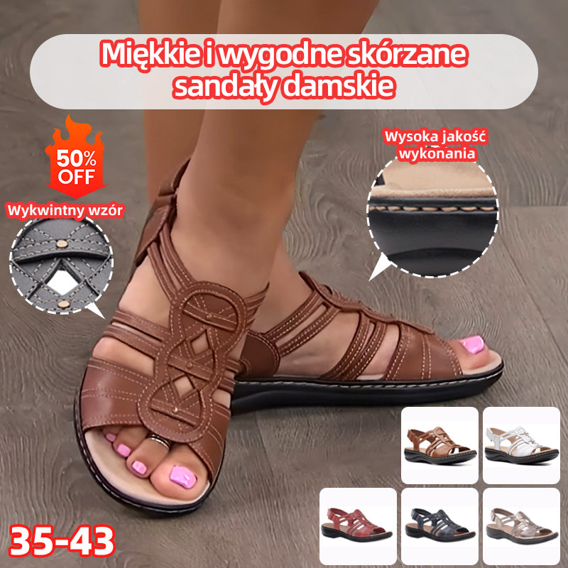 Ograničeno vrijeme s popustom od 37% [35-43] Ljetne nove sandale od kravlje kože s gornjim slojem, mekane i udobne ženske kožne sandale -