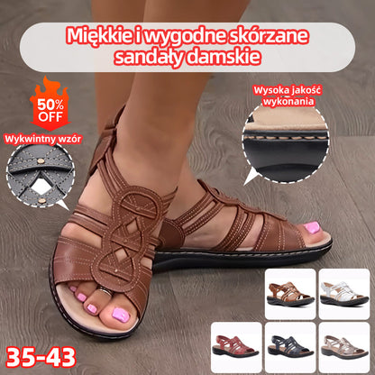 Ograničeno vrijeme s popustom od 37% [35-43] Ljetne nove sandale od kravlje kože s gornjim slojem, mekane i udobne ženske kožne sandale -