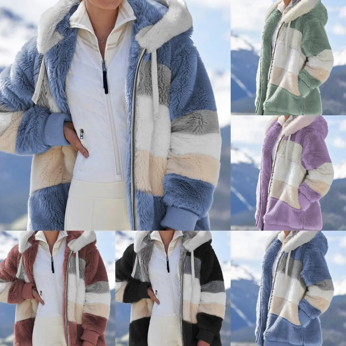 ☃️Limitovaná ponuka 35%❄️【S-5XL】Nová dámska zimná bunda 2026, hrubá s plyšovými pruhmi