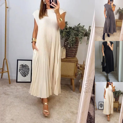 🔥❤️【50% POPUSTA】【S-3XL】Jednobojna plisirana haljina bez rukava
