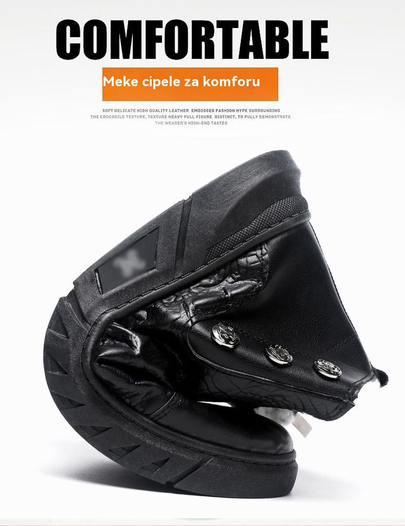 👞【39-44】⛄ Muške čizme od prave kože s toplom pamučnom podstavom, neklizajuće, vodootporne, udobne i fleksibilne zimske čizme