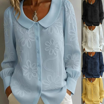 👚¡Liquidación! -- Camisa francesa vintage bordada - Colección 2026