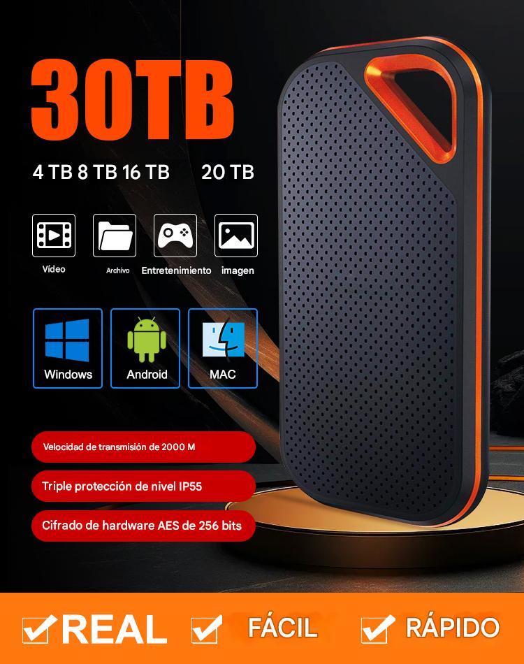 🔥【Último día con 50 % de descuento】🔥【64TB】Disco duro de estado sólido móvil de alta velocidad