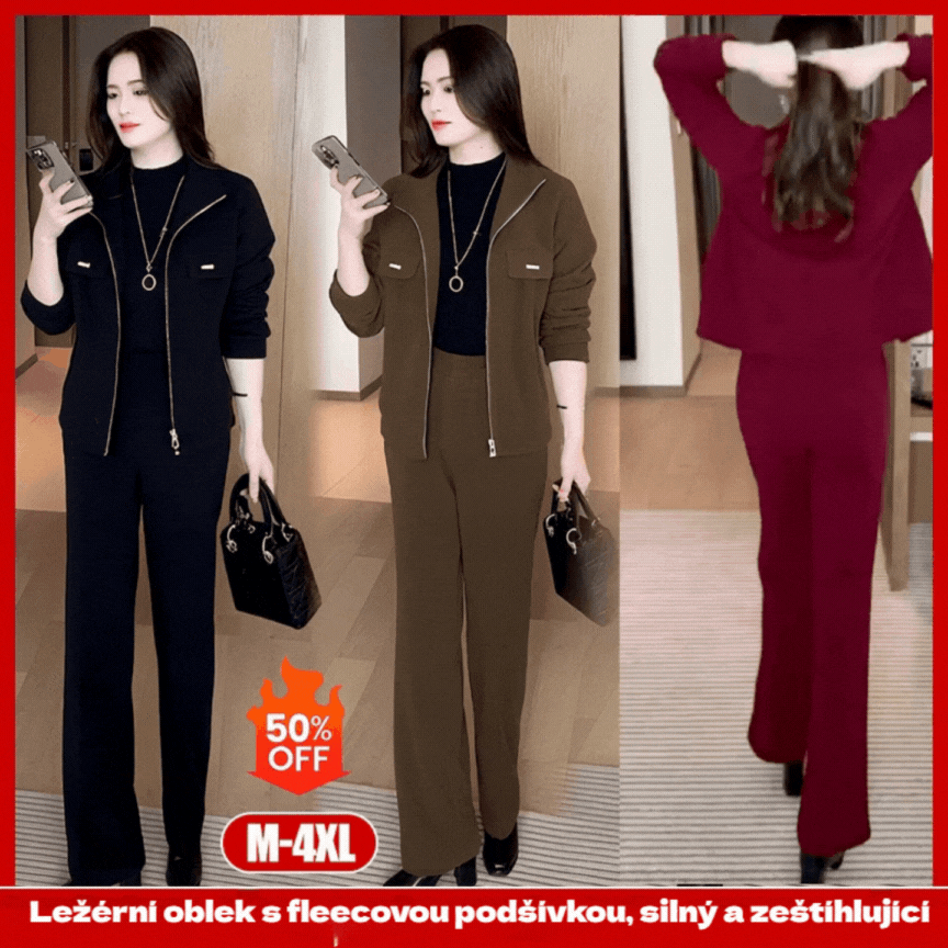 💖🔴🔥Kupite 1, dobite 1 gratis🔥💥【M-4XL】Ženske debele žametne obleke (jakna + hlače)