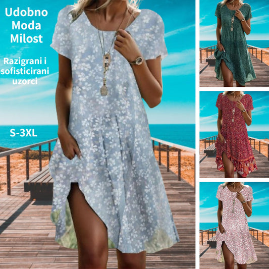 💖🔥Rasprodaja za kraj sezone【S-3XL】👗2025 nova haljina s okruglim izrezom,