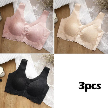 👙【Conjunto de 3 piezas】Sujetador de encaje cómodo nuevo y mejorado, adecuado para tallas grandes (49% de descuento)