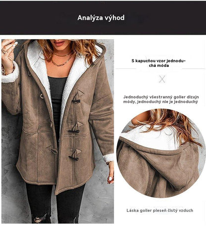 🐏🥼💖【Nová zimná kolekcia so zľavou 43%】Elegantný a teplý dámsky semišový kabát s fleecovou podšívkou, S-5XL, zimný kabát na každodenné nosenie