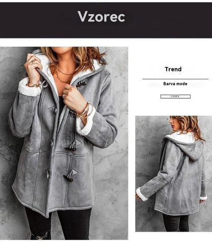 🥼🐏💖【Zimska novost 43% popusta】2025 Modna in topla ženska jakna iz antilopa s flis podlogo, S-5XL, zimska jakna/za prosti čas