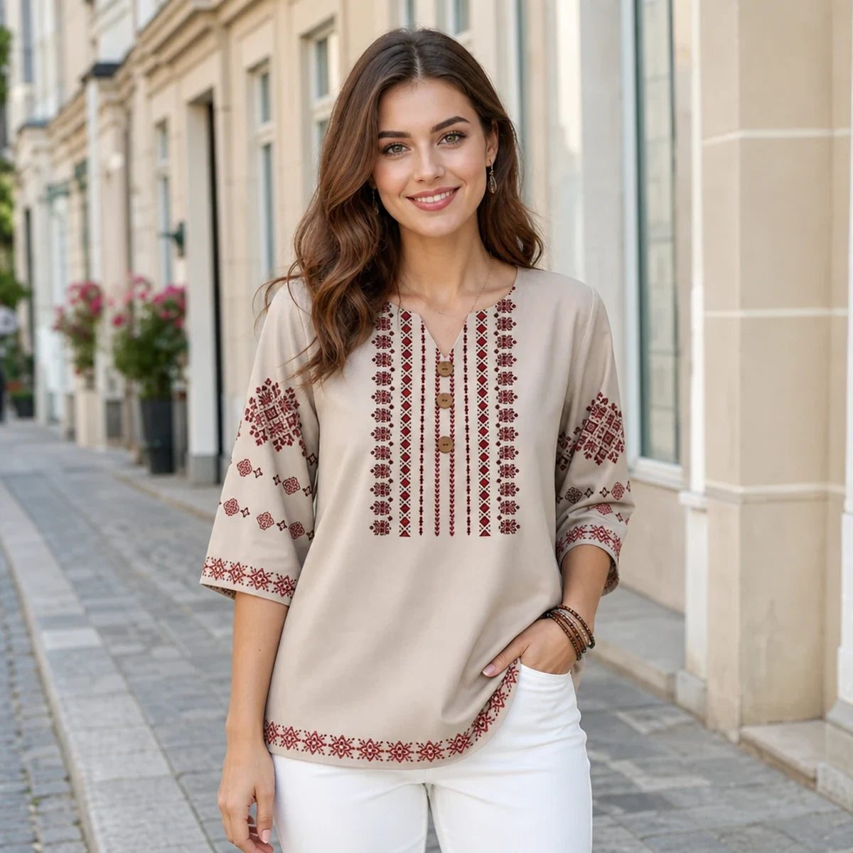 👚Posebna ponuda 45% popusta! Majica za veće veličine (S-5XL) - Izrađena od prirodne lanene tkanine, mekana i prozračna.
