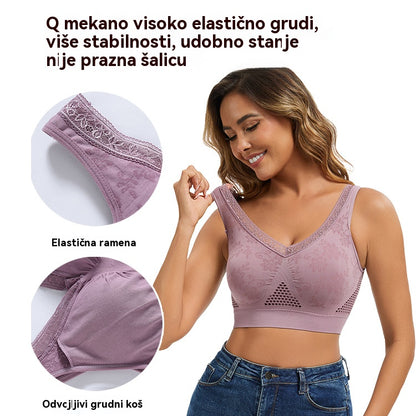 🔥👙【40-120 kg】【Pakiranje od 3】✨ Čipkasti grudnjak bez žica s visokom potporom za žene
