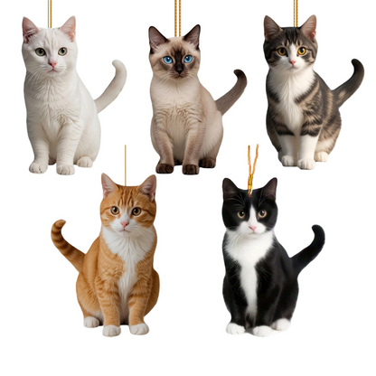 🐱[10 komada] Novi i slatki akrilni privjesak s mačićem, ravni ukras za retrovizor automobila, za unutrašnjost automobila