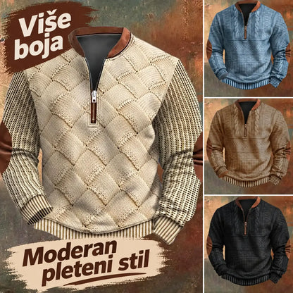 【S-5XL】 Muška poluprozirna majica s kapuljačom i patentnim zatvaračem te novim uzorkom za jesen/zimu