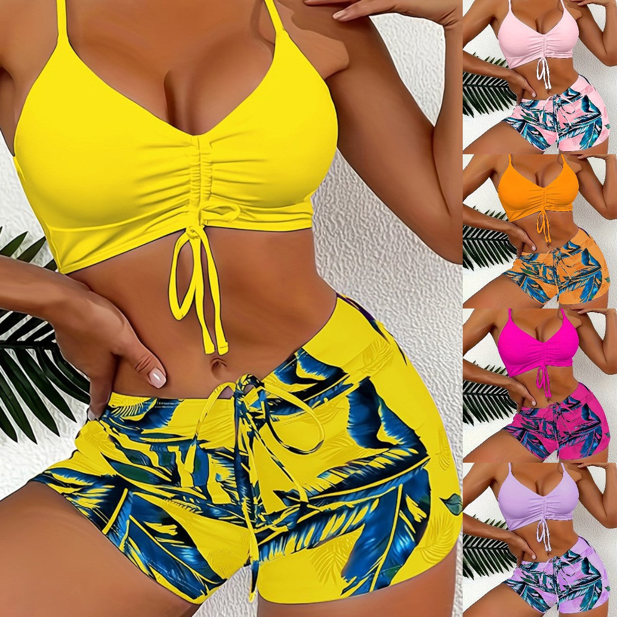 🏊‍👙🌴Visokokvalitetni novi ljetni kupaći kostimi: set elegantnih kupaćih kostima s velikim printom