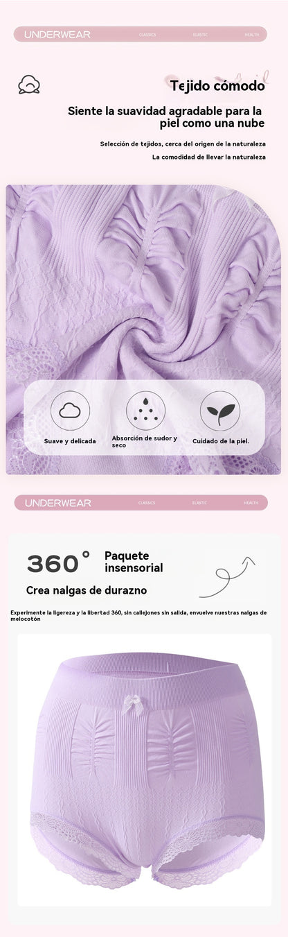 👩🔥【7  piezas】(60-100kg) ropa interior antibacteriana para control de abdomen, alta elasticidad, talle alto, ropa interior de talla grande