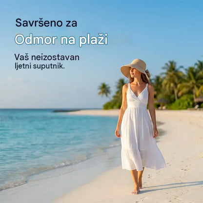 👒✨ Ženski šešir za sunce s mašnom i širokim obodom - sklopivi, 360° zaštita 🎀