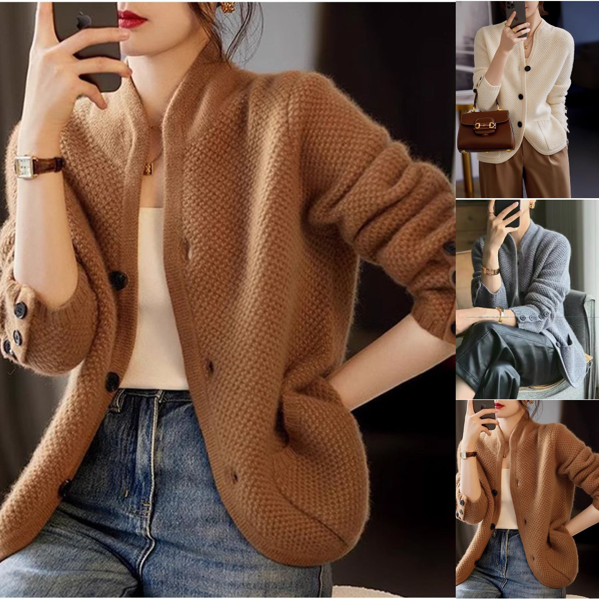 🧥💖✨【Omejena ponudba 50% popust】Francoski elegantni kašmirski plašč, lahek, topel in univerzalen