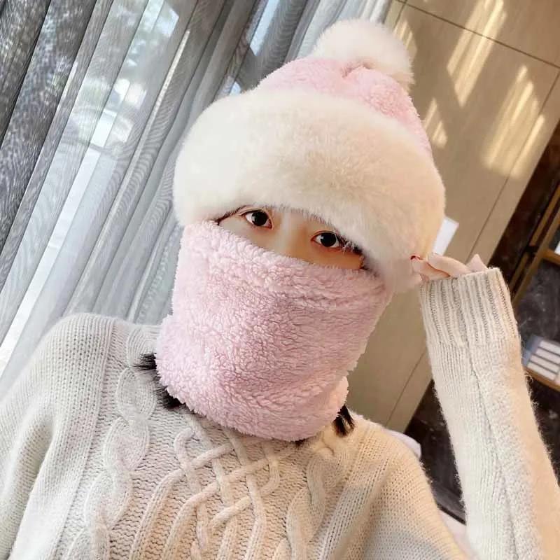 🔥【Compra 1 y llévate 1 gratis】Nuevo gorro y bufanda de lana de cordero para invierno, gruesos y cálidos, indispensables para exteriores y oficina.