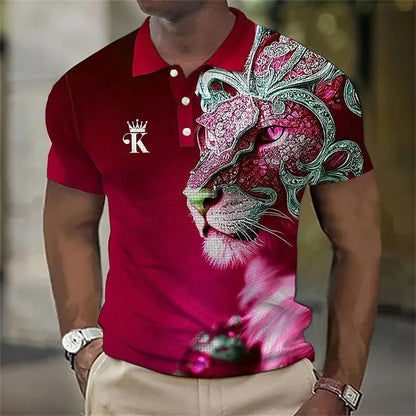 Oufisun|✨Muška polo majica s 3D printom lava (veličine S-6XL): Plaćanje pouzećem dostupno