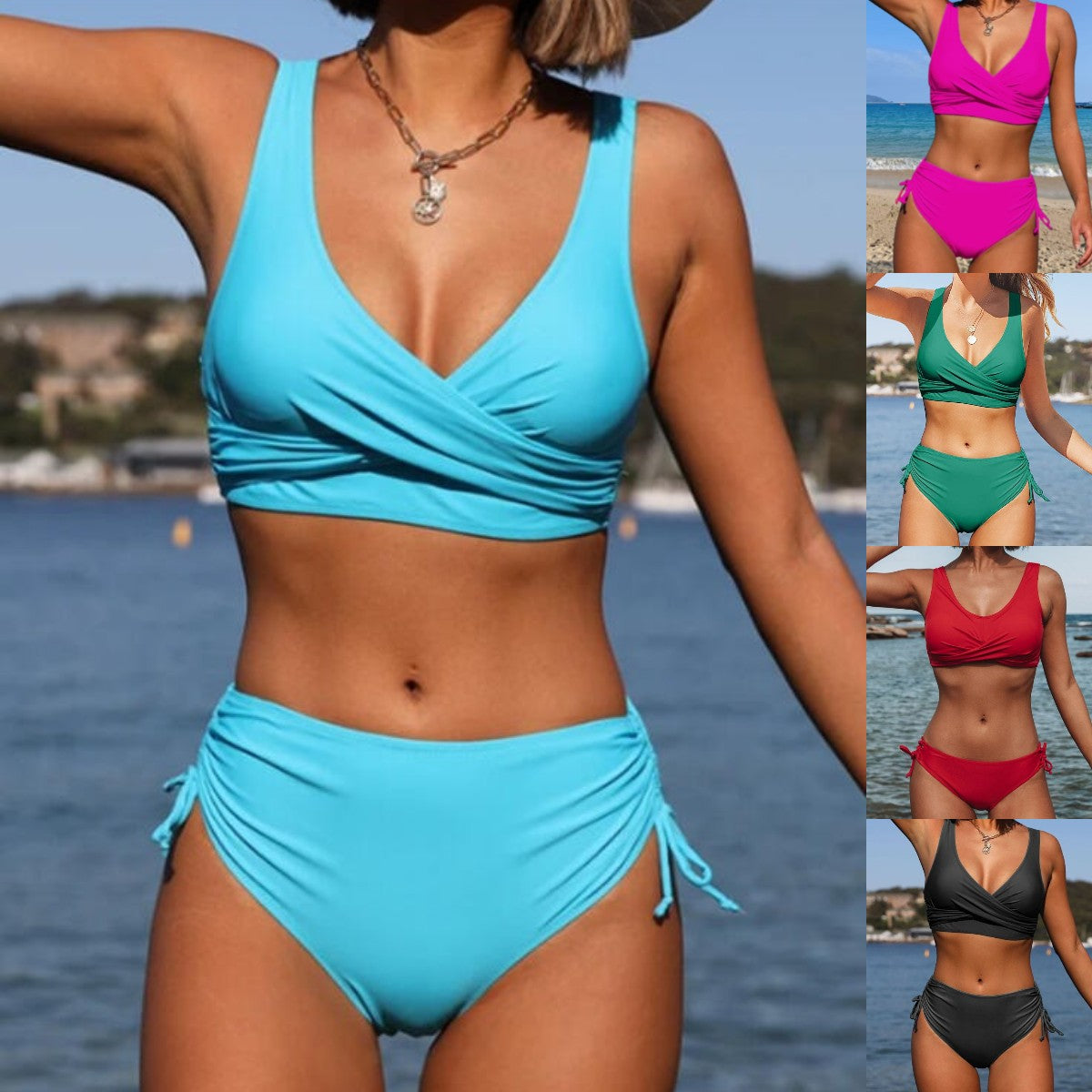🏖️👙【50% popusta】🌴【S-3XL】Jednostavni jednobojni bikini za žene, brzo sušeći, udoban i prozračan za ljeto 2025.