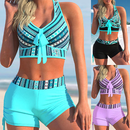 【S-5XL】Nuevo traje de baño con estampado dividido para mujer de moda 2025 