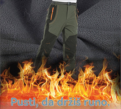 【💥Znižano】【S-5XL】Moške pohodniške hlače, mehke in udobne, vodoodporne in vetrne, zračne in tople, z odebeljenim flisom, idealne za aktivnosti na prostem.