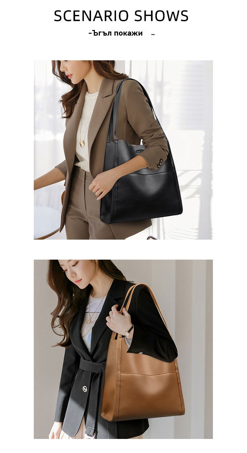 🔥👜👜【45% OFF】Чанта за рамо от мека кожа с голям капацитет, семпла, едноцветна, задължителна дреха за есента и зимата.