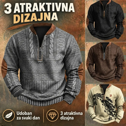 【S-5XL】 Muška poluprozirna majica s kapuljačom i patentnim zatvaračem te novim uzorkom za jesen/zimu