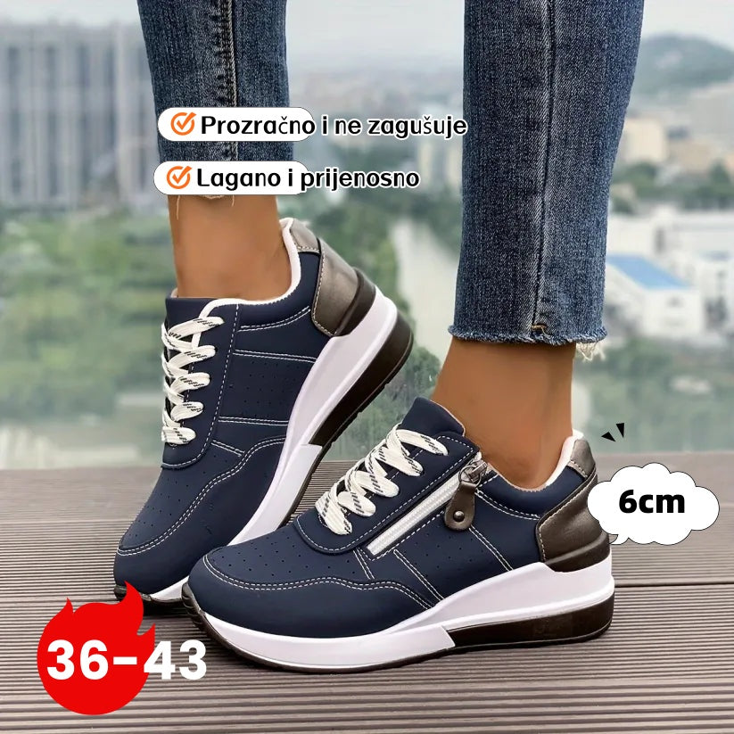 🔥👟Zadnji dan! 50% popusta! (povećanje visine 6 cm) Ženske moderne i udobne ortopedske sportske cipele, dizajn sa bočnim patentnim zatvaračem, platforma potplat.