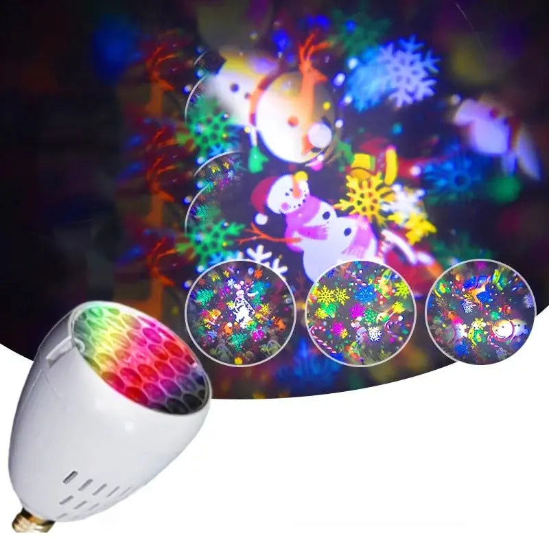 ✨ Božićna E27 LED projekcijska žarulja | 16 dinamičnih uzoraka | Stvorite blagdansko ozračje u sekundi 🎄