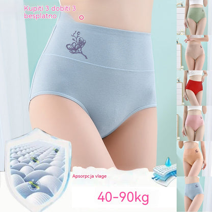 💖Prošlog dana 50% popusta - 【Kupite 6, dobijte 6 gratis】Pure pamučne gaćice visokog struka plus veličine za podizanje bokova [40-100 KG]