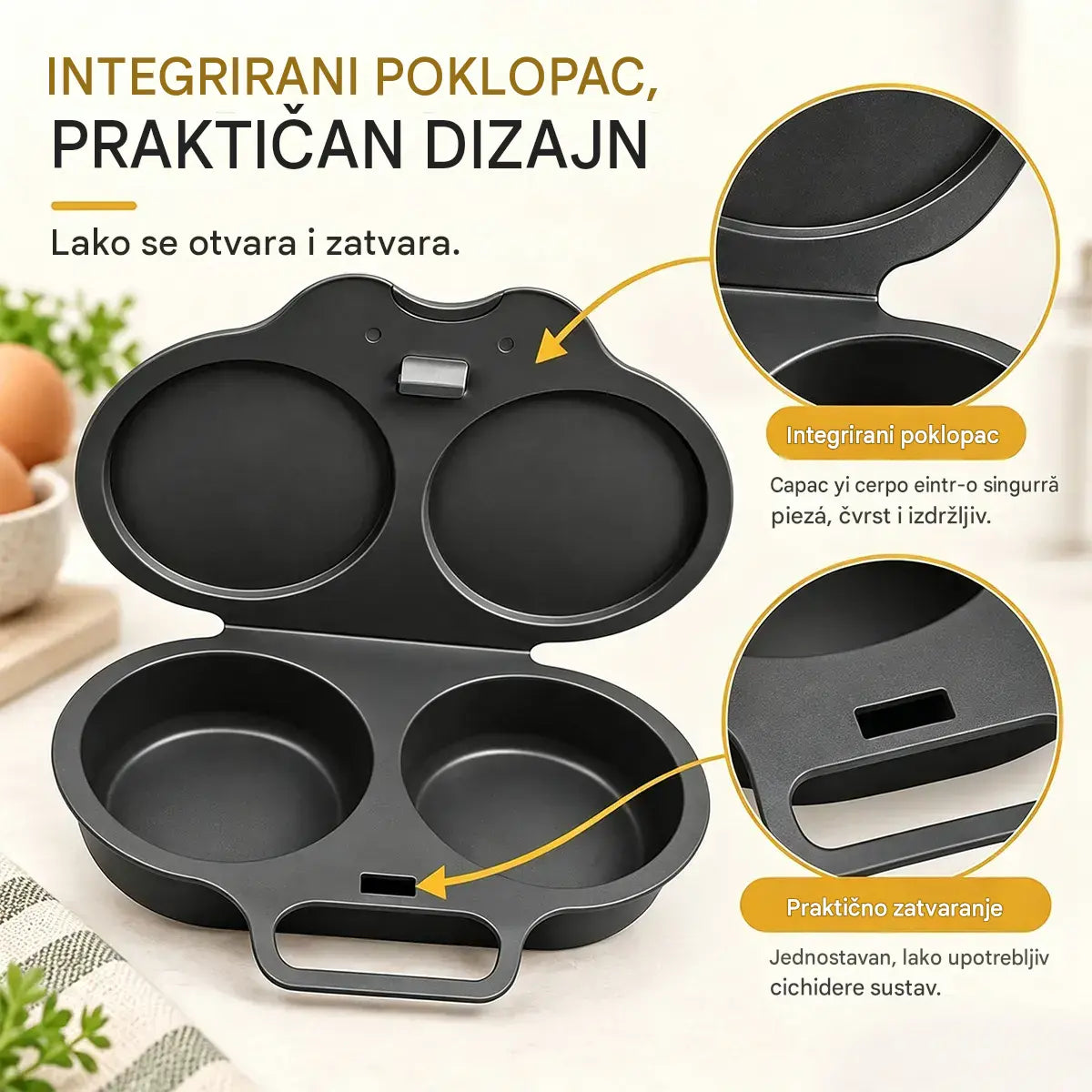 🎁2 komada za 24 €💥Aparat za kuhanje jaja u mikrovalnoj pećnici: dvostruka šupljina, neprianjajući sloj i jednostavan za čišćenje.🏠