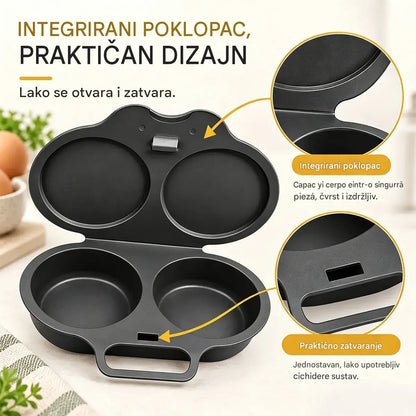 🎁2 komada za 24 €💥Aparat za kuhanje jaja u mikrovalnoj pećnici: dvostruka šupljina, neprianjajući sloj i jednostavan za čišćenje.🏠