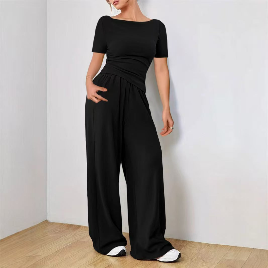 ⏳ Zadnji dan - 50% popusta ✨ [40–80 kg] Elegantni jednobojni pamučni set kratkih rukava - širok i ležeran ✅ Plaćanje pouzećem dostupno