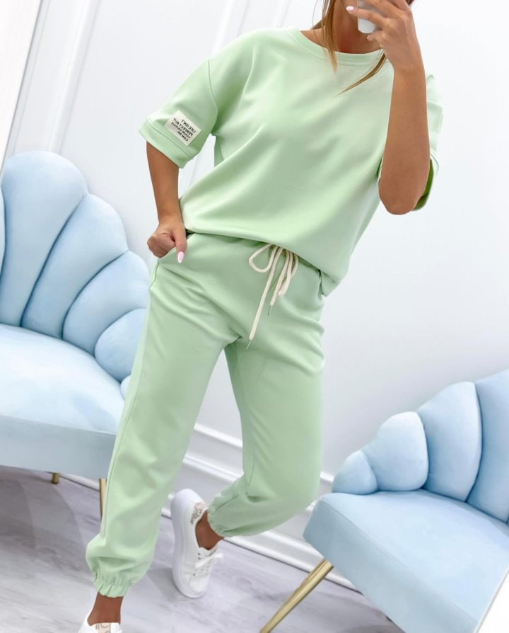 ⏳¡Oferta por tiempo limitado! ⏰【S-5XL】Conjunto casual de top y pantalón liso para mujer