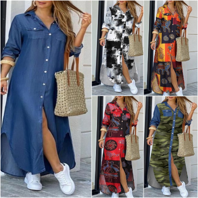 💃💖【50% popusta 🔥】【S–5XL】😍 Nova košulja-haljina s dugim rukavima u velikim veličinama, moderan stil, dostupna u 11 boja