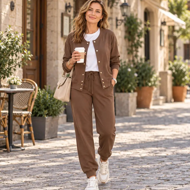 💃【Majica + Hlače】🧥🌙 Udoban i elegantan, s izvrsnom udobnošću - ležerni set od majice i jakne sada je dostupan!
