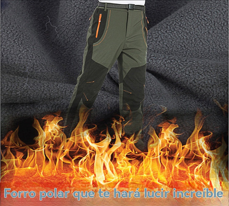 【💥Alta calidad】【S-5XL】Pantalones de senderismo para hombre, suaves, impermeables, a prueba de viento, transpirables, cálidos y gruesos, de polar para deportes al aire libre.