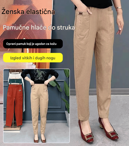 👖🔥🔥【M-6XL】Nove elastične i svestrane ženske ležerne hlače velike veličine, izrađene od čistog pamuka