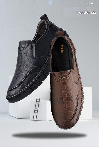 👞Promoción limitada 50%【39-44】Zapatillas deportivas de hombre 2025, de cuero natural, con suela suave, antideslizantes y transpirables" ✅