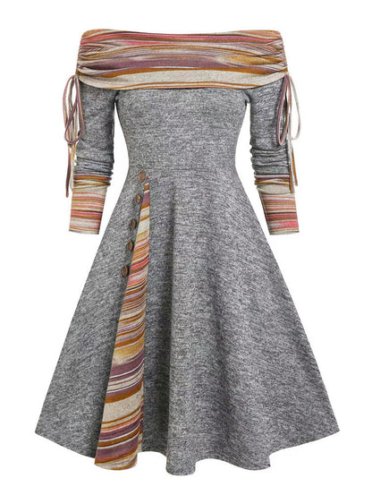 👗2025 jesensko-zimska nova moda jedno-ramena haljina s dugim rukavima【S-3XL】iskoristite 50% popusta 👗✨