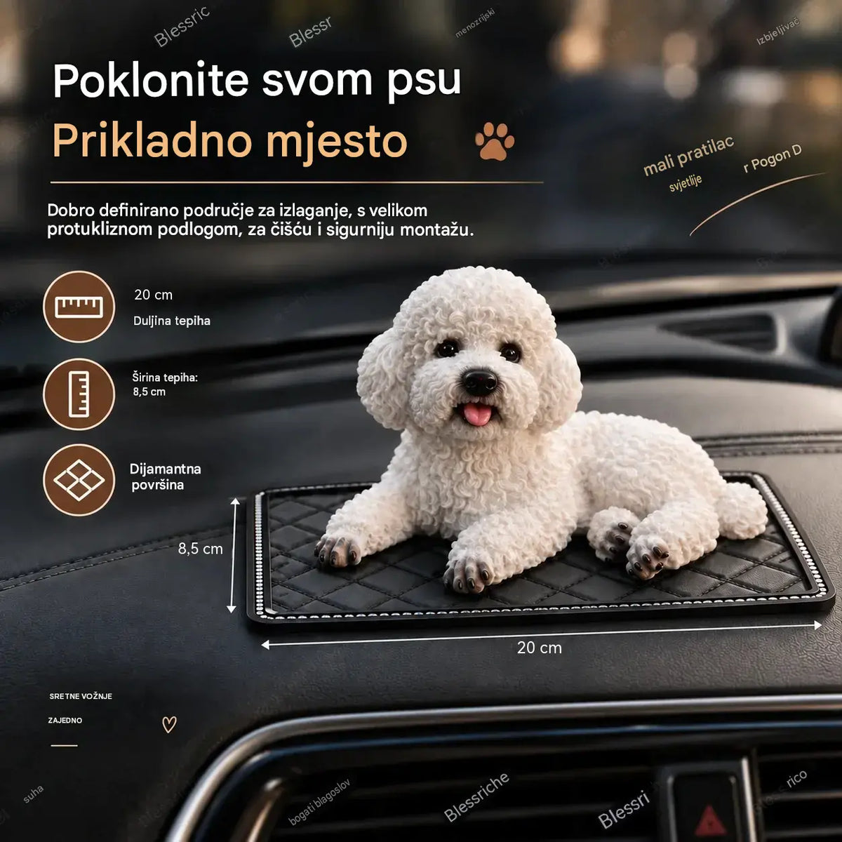 🐶✨Ukras za automobil u obliku pudlice: najslađi dodatak za nadzornu ploču