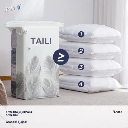 【56*80 cm】【Set od 5 dijelova】 Vakuumske vrećice za pohranu velikog kapaciteta koje se mogu stisnuti: Nije potrebna zračna pumpa, nepropusne su, idealne za uštedu prostora u koferu i domu