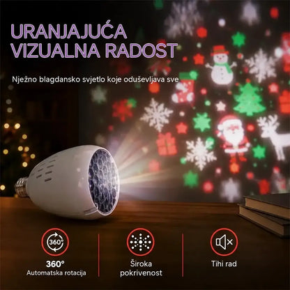 ✨ Božićna E27 LED projekcijska žarulja | 16 dinamičnih uzoraka | Stvorite blagdansko ozračje u sekundi 🎄