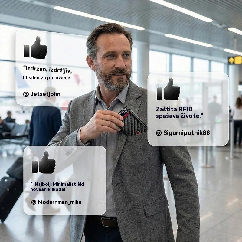 Kupi 1 i dobiješ 1 gratis 👛 Novi minimalistički muški novčanik od prave kože s RFID zaštitom 👨